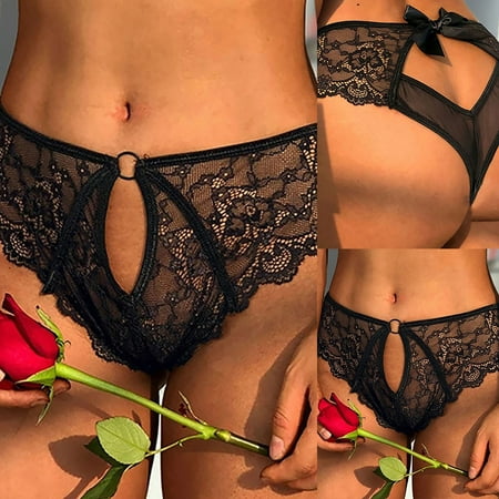 DENGDENG Women s G-String Hollow Out Low Rise Solid Underwear Lace Sexy Thongs
DENGDENG Women s G-String Hollow Out Low Rise Solid Underwear Lace Sexy Thongs