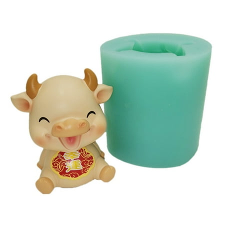 2021 New Years Mascot Calf Silicone Mold 3D Chocolate Resin Craft Silicone Mold