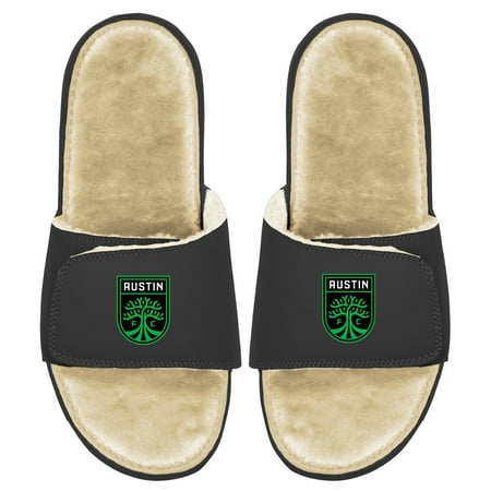 Men s ISlide Tan/Black Austin FC Fur Slides