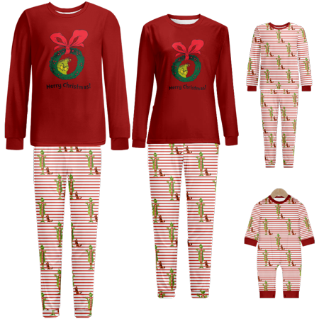 Matching Family Christmas Pajamas The Grinch Red White Stripe Print Sizes Baby-Kids-Adult-Pet 2-Piece Top and Pants Bodysuits Xmas Pjs Set
Matching Family Christmas Pajamas The Grinch Red White Stripe Print Sizes Baby-Kids-Adult-Pet 2-Piece Top and Pants Bodysuits Xmas Pjs Set