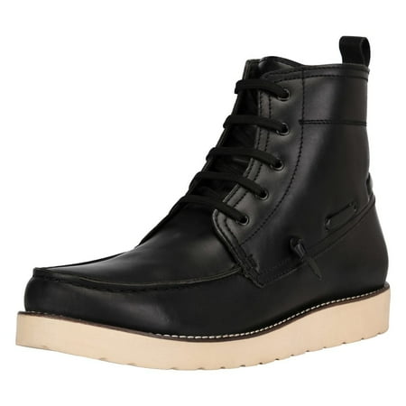 LIBERTYZENO Mens Cow Hide Casual High Neck Shoes Black