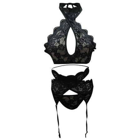 KBKYBUYZ Ladies Cute Girl Erotic Lingerie Halter Lace Sexy Backless Three-piece Suit
KBKYBUYZ Ladies Cute Girl Erotic Lingerie Halter Lace Sexy Backless Three-piece Suit