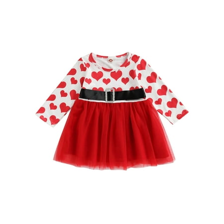 Sunisery Kids Baby Girls Valentine s Day Dress Hearts Print Long Sleeve Patch Princess Tulle Dress with Belt White 2-3 Years
Sunisery Kids Baby Girls Valentine s Day Dress Hearts Print Long Sleeve Patch Princess Tulle Dress with Belt White 2-3 Years