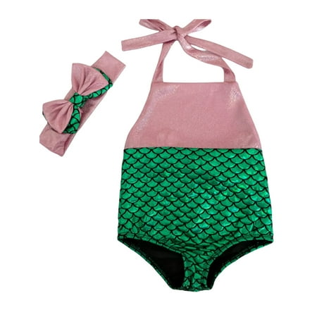 Sunisery Newborn Baby Girl Mermaid Swimwear Toddler Kids Fish Scales Mermaid One piece Swimsuit Headband Green 3-6 Months
Sunisery Newborn Baby Girl Mermaid Swimwear Toddler Kids Fish Scales Mermaid One piece Swimsuit Headband Green 3-6 Months