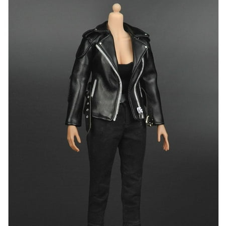 1:6 Leather Jacket Set Pants With For Kumik Female Figures