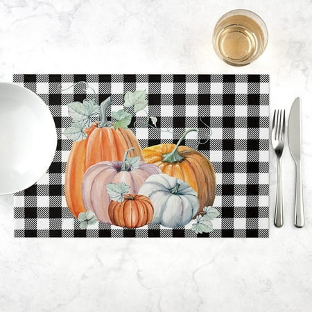 Halloween Placemat for Dining Table Pumpkin Drink Coasters Kitchen Decor