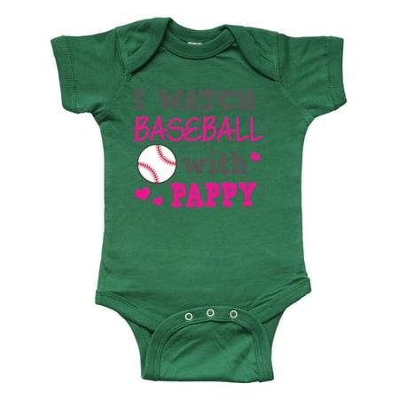 Inktastic I Watch Baseball with My Pappy Gift Baby Girl Bodysuit