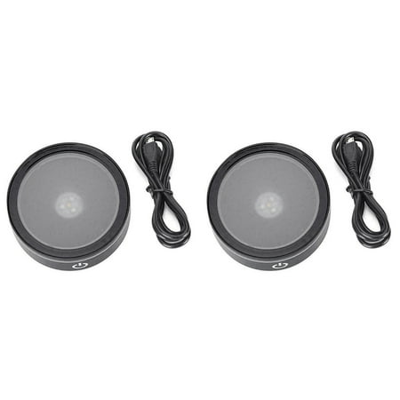 2X LED Light Base with Touch Switch Round Stand Display for 3D Laser-Engraved Crystal Glass