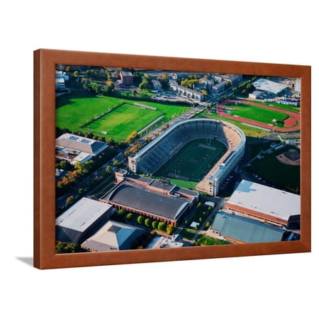 Aerial View of Soldiers Field, home of Harvard Crimson, Harvard, Cambridge, Boston, MA Framed Print Wall Art