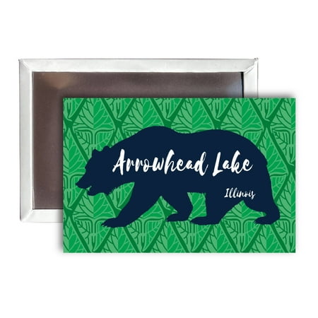 Arrowhead Lake Illinois Souvenir 2x3-Inch Fridge Magnet Bear Design