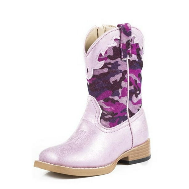 Roper Western Boots Girls Camo Glitter Bling Pink 09-017-1901-0100 PI