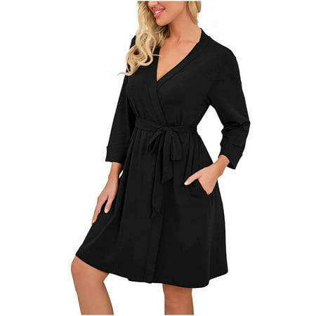 Summer Black Dresses For Women 2022 Womens Home Pure Color V-neck Long Sleeve Pajama Dress
Summer Black Dresses For Women 2022 Womens Home Pure Color V-neck Long Sleeve Pajama Dress