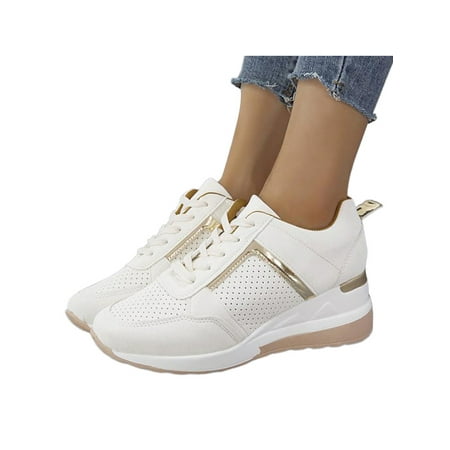 Rotosw Womens Walking Shoe High Heeled Trainers Lace Up Wedge Sneakers Breathable Platform Casual Sneaker Sports Comfortable White 8
Rotosw Womens Walking Shoe High Heeled Trainers Lace Up Wedge Sneakers Breathable Platform Casual Sneaker Sports Comfortable White 8