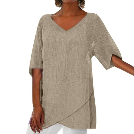 Simplmasygenix Women Tops Summer Clearance Women Casual Lotu Sleeve V-Neck Solid Irregular Blouse Tops T-Shirt
Simplmasygenix Women Tops Summer Clearance Women Casual Lotu Sleeve V-Neck Solid Irregular Blouse Tops T-Shirt