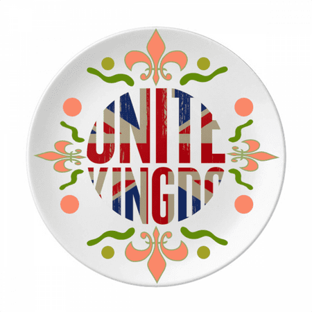 Britain UK Flag Big Ben Union Jack Flower Ceramics Plate Tableware Dinner Dish
