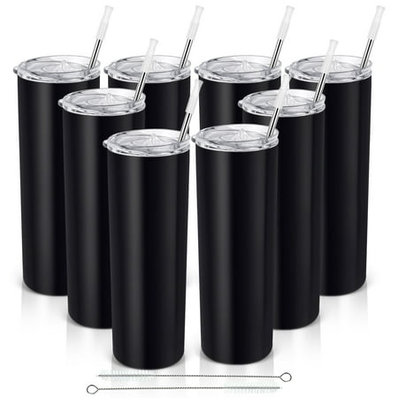 Gingprous 20 oz 8 Pack Stainless Steel Skinny Travel Tumblers with Lid and Straw Double Wall Vacuum Insulated Slim Water Tumbler Cup,Black
Gingprous 20 oz 8 Pack Stainless Steel Skinny Travel Tumblers with Lid and Straw Double Wall Vacuum Insulated Slim Water Tumbler Cup,Black