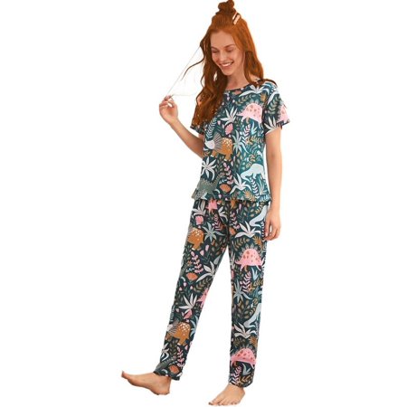 FEREMO Women s Sleepwear Classic Pajamas Shirts Suit Lovely Print Short Sleeve Shirt and Pants
FEREMO Women s Sleepwear Classic Pajamas Shirts Suit Lovely Print Short Sleeve Shirt and Pants