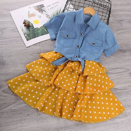 Leesechin Girls Dresses Clearance Toddler Kids Baby Denim Jacket Polka Dot Slip Layered Dress Set Outfits
Leesechin Girls Dresses Clearance Toddler Kids Baby Denim Jacket Polka Dot Slip Layered Dress Set Outfits