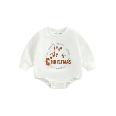 Canrulo Newborn Infant Baby Boy Girl Christmas Romper Long Sleeve Letter One Piece Bodysuit Fall Winter Clothes White 3-6 Months
Canrulo Newborn Infant Baby Boy Girl Christmas Romper Long Sleeve Letter One Piece Bodysuit Fall Winter Clothes White 3-6 Months
