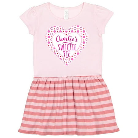 Inktastic Auntie s Sweetie Pie with Pink Hearts Gift Toddler Girl Dress