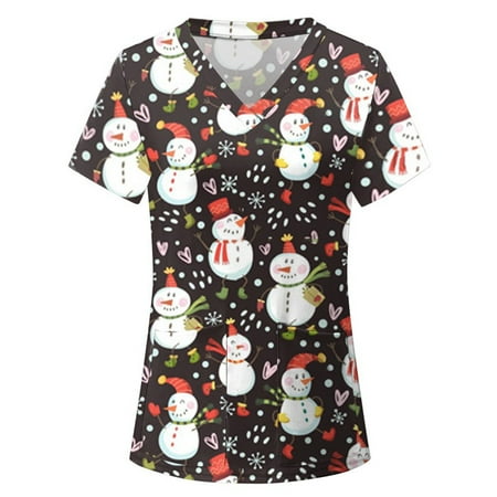 Spring hue Christmas Nurse Uniforms Scrub Tops Women Nursing Uniform Cartoon V Neck Short Sleeve Stretch Tunic Tops
Spring hue Christmas Nurse Uniforms Scrub Tops Women Nursing Uniform Cartoon V Neck Short Sleeve Stretch Tunic Tops