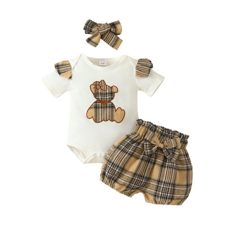 Bagilaanoe 2pcs Newborn Baby Girl Short Pants Set Patchwork Short Sleeve Romper Tops + Plaid Shorts + Hairband 3M 6M 9M 12M 18M Infant Casual Summer Outfits
Bagilaanoe 2pcs Newborn Baby Girl Short Pants Set Patchwork Short Sleeve Romper Tops + Plaid Shorts + Hairband 3M 6M 9M 12M 18M Infant Casual Summer Outfits