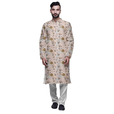 Atasi Printed Long Kurta For Men With White Churidar Pyjama Set Traditional Wear
Atasi Printed Long Kurta For Men With White Churidar Pyjama Set Traditional Wear