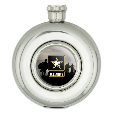 U.S. Army Logo with Soldier Silhouettes Round Stainless Steel 5oz Hip Drink Flask
U.S. Army Logo with Soldier Silhouettes Round Stainless Steel 5oz Hip Drink Flask