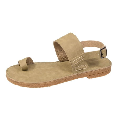 WANYNG Ladies Fashion Solid Color Leather Toe Soft Sole Flat Open Toe Buckle Sandals Summer Woman Dress for Women
WANYNG Ladies Fashion Solid Color Leather Toe Soft Sole Flat Open Toe Buckle Sandals Summer Woman Dress for Women