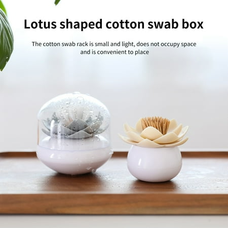 Yesbay Cotton Swab Holder Waterproof Lotus Shape Toothpick Q-Tips Storage Box with Dust Cover for Living Room
Yesbay Cotton Swab Holder Waterproof Lotus Shape Toothpick Q-Tips Storage Box with Dust Cover for Living Room