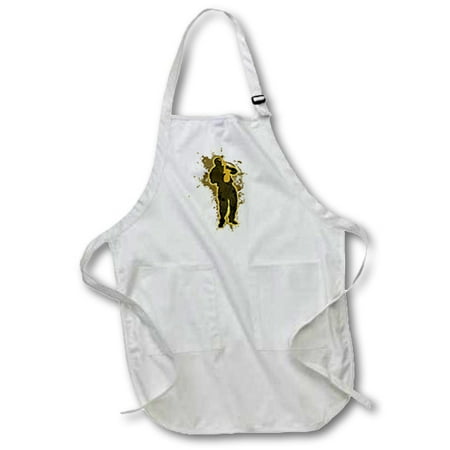 3dRose Jazz Man Illustration - Full Length Apron 22 by 30-inch Black With Pockets
3dRose Jazz Man Illustration - Full Length Apron 22 by 30-inch Black With Pockets