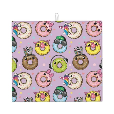 Dish Drying Mats for Kitchen Counter Cartoon Donut Prints Funny 16x18in Dish Drying Pad Coffee Mat with Hanging Loop Super absorbent Kitchen Counter Mat Coffee Bar Accessories
Dish Drying Mats for Kitchen Counter Cartoon Donut Prints Funny 16x18in Dish Drying Pad Coffee Mat with Hanging Loop Super absorbent Kitchen Counter Mat Coffee Bar Accessories