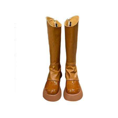 Lacyhop Ladies Tall Bootie V-cut Fashion Boot Platform Mid Heel Boots Casual Slip Resistant Winter Shoes Comfort High Calf Booties Plush Brown 6
Lacyhop Ladies Tall Bootie V-cut Fashion Boot Platform Mid Heel Boots Casual Slip Resistant Winter Shoes Comfort High Calf Booties Plush Brown 6
