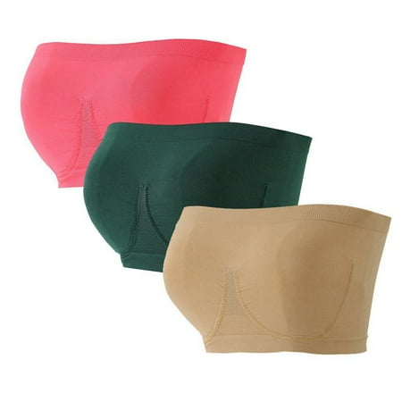 Women Strapless Bandeau Bra Seamless Stretchy Chest Wrap Non-Padded Crop Tube Top Bralette Plus Size-3Pack
Women Strapless Bandeau Bra Seamless Stretchy Chest Wrap Non-Padded Crop Tube Top Bralette Plus Size-3Pack