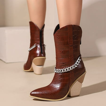 Womens Cowboy Boots Comfortable Retro Pointed Toe Heel Western Cow Girl Mid Calf Boots
Womens Cowboy Boots Comfortable Retro Pointed Toe Heel Western Cow Girl Mid Calf Boots
