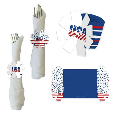 Big Dot of Happiness Stars & Stripes - Patriotic Party Paper Napkin Holder - Napkin Rings - Set of 24
Big Dot of Happiness Stars & Stripes - Patriotic Party Paper Napkin Holder - Napkin Rings - Set of 24