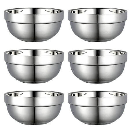 BESTONZON 6pcs Double-layer Bowls Stainless Steel Dining Bowls Anti-scald Rice Bowls Home Food Bowls (13cm)
BESTONZON 6pcs Double-layer Bowls Stainless Steel Dining Bowls Anti-scald Rice Bowls Home Food Bowls (13cm)
