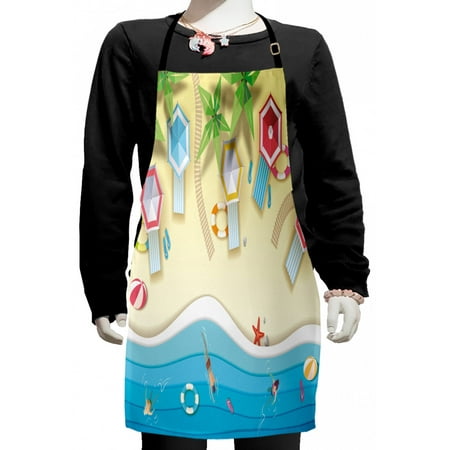 Summer Kids Apron Top View of a Tropic Beach Setting with People Swimming Vacation for Relaxation Boys Girls Apron Bib with Adjustable Ties for Cooking Baking Painting Multicolor by Ambesonne
Summer Kids Apron Top View of a Tropic Beach Setting with People Swimming Vacation for Relaxation Boys Girls Apron Bib with Adjustable Ties for Cooking Baking Painting Multicolor by Ambesonne