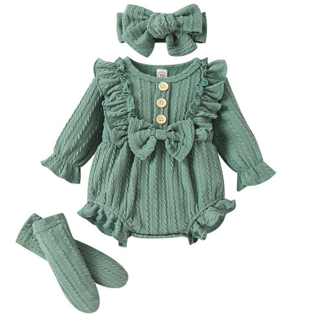 Calsunbaby Newborn Infant Baby Girl Onesie Ruffle Romper Ribbed Knit Bodysuit Socks Headband 3Pcs Outfits Set 0-3 Months
Calsunbaby Newborn Infant Baby Girl Onesie Ruffle Romper Ribbed Knit Bodysuit Socks Headband 3Pcs Outfits Set 0-3 Months