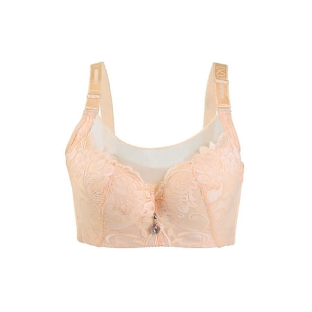 Allegra K Women s Lace Front Full Coverage Push up Underwire Cami Bra