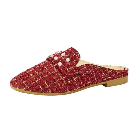 Ladies Fashion Small Fragrant Style Color Matching Fabric Flat Bottomed Casual Slippers
Ladies Fashion Small Fragrant Style Color Matching Fabric Flat Bottomed Casual Slippers