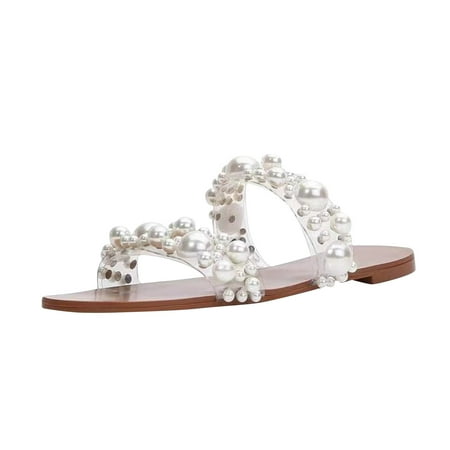 Womens Leisure Vacation Beach Pearl Inlaid Transparent Flat Bottom Slippers Summer Open Toe Slide Sandals Comfortable Flats Flip-Flops Sandal Casual Platforms Wedge Sandals Heeled Sandals A38037
Womens Leisure Vacation Beach Pearl Inlaid Transparent Flat Bottom Slippers Summer Open Toe Slide Sandals Comfortable Flats Flip-Flops Sandal Casual Platforms Wedge Sandals Heeled Sandals A38037