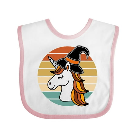 Inktastic Halloween Unicorn Retro Witch Gift Baby Girl Bib