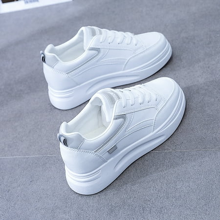 Ladies Casual Sneakers Thick Sole Lace-up White Shoes Skate Shoes 6cm Inner Height
Ladies Casual Sneakers Thick Sole Lace-up White Shoes Skate Shoes 6cm Inner Height