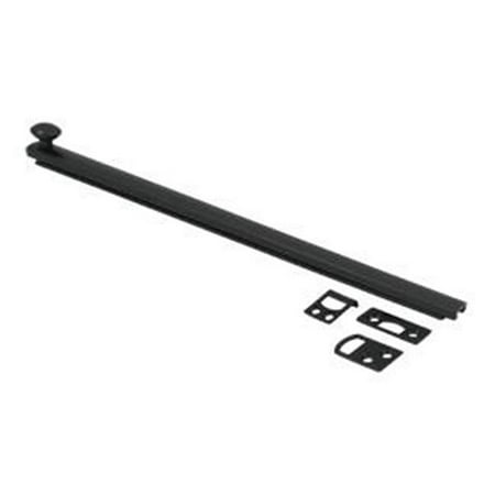 12 in. Heavy Duty Surface Bolt with Concealed Screw Black - Solid