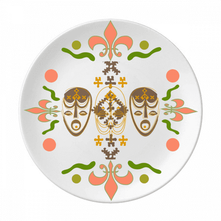 Middle Ages Red Head Pattern Flower Ceramics Plate Tableware Dinner Dish