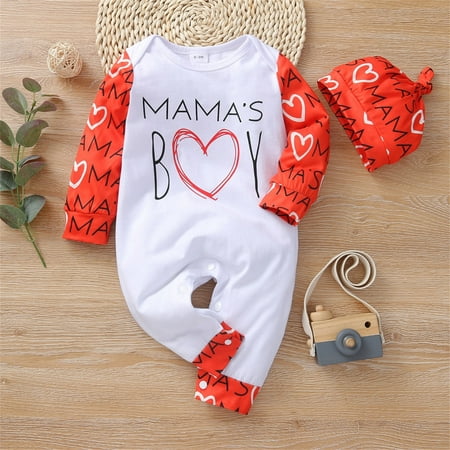 Ounabing Valentines Day Gift Sets Boys Outfits&Set Valentine s Day Baby Infant Newborn Boys Letter Cartoon Print Romper Jumpsuit With Hat Set 2PCS
Ounabing Valentines Day Gift Sets Boys Outfits&Set Valentine s Day Baby Infant Newborn Boys Letter Cartoon Print Romper Jumpsuit With Hat Set 2PCS