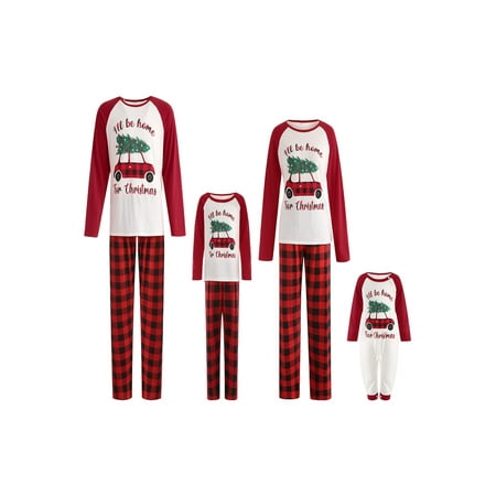 Christmas Pajamas with Christmas Tree Car Pattern Plaid Print Classic Round Neck Festive Clothing
Christmas Pajamas with Christmas Tree Car Pattern Plaid Print Classic Round Neck Festive Clothing
