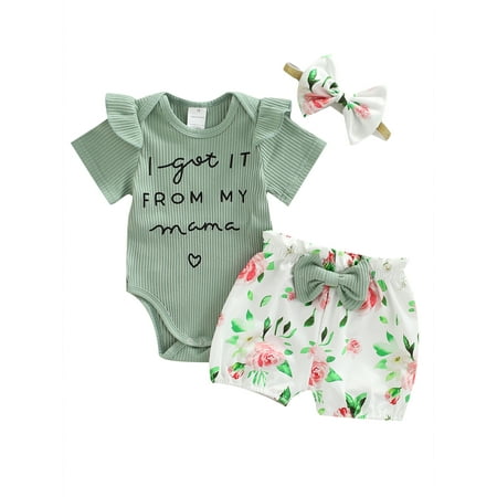 Nokpsedcb Infants Baby Girls Summer 3Pcs Streetwear Sets Short Sleeve Letter Print Romper Leopard Sunflower Print Shorts Headband Green 12-18 Months
Nokpsedcb Infants Baby Girls Summer 3Pcs Streetwear Sets Short Sleeve Letter Print Romper Leopard Sunflower Print Shorts Headband Green 12-18 Months