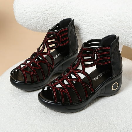TUTUnaumb Women s Sandals Size 4.5 Girls Sandals Women Shoes Summer Ladies Shoes Thick Sole Sloping Heels Sandals Rhinestone Cross Strap Open Toe Sandals Casual Summer Sandals Roman Sandals-Red
TUTUnaumb Women s Sandals Size 4.5 Girls Sandals Women Shoes Summer Ladies Shoes Thick Sole Sloping Heels Sandals Rhinestone Cross Strap Open Toe Sandals Casual Summer Sandals Roman Sandals-Red